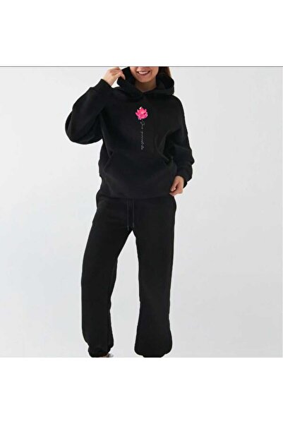 tkn your style Women's Bottom Top Set Lotus Flower Fashion Print Design Hoode...