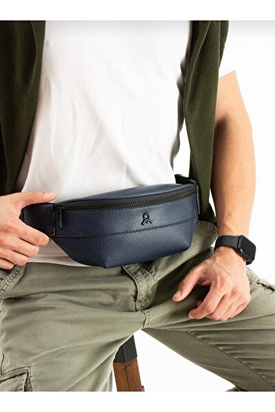 eflanmoda Geantă pentru bărbați pentru talie și umăr, confecționată din mater...