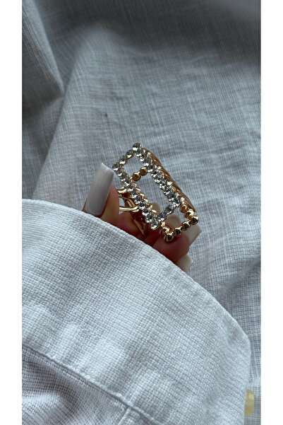 YOYYO Ολογραφική Κρυστάλλινη Πέτρινη Πόρπη - Λαμπερή Τετράγωνη Πόρπη