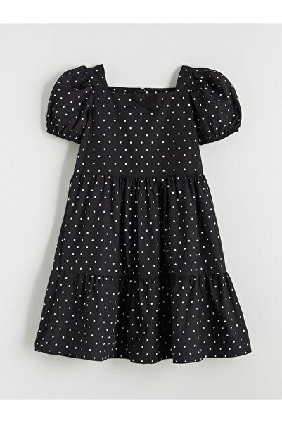 LC Waikiki Rochie pentru fete cu guler pătrat și buline (S6)