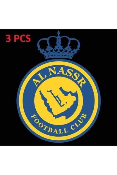 no markte Three Pieces Metal Sticker Al-Nassr Club for Mobile Phones and Tablets