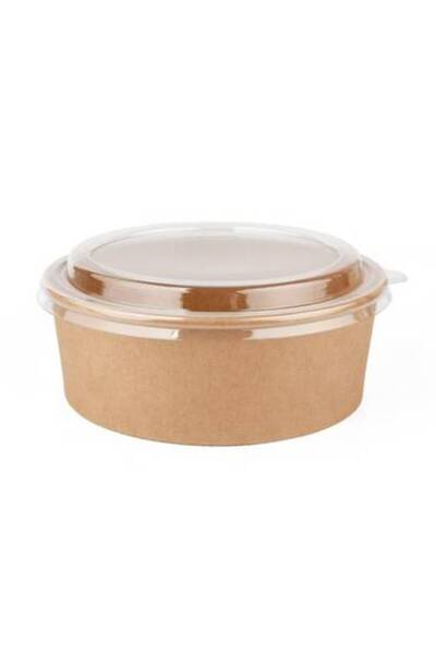 YABANEEZ BROWN KRAFT BOWL (1000MM) WITH PLASTIC LID