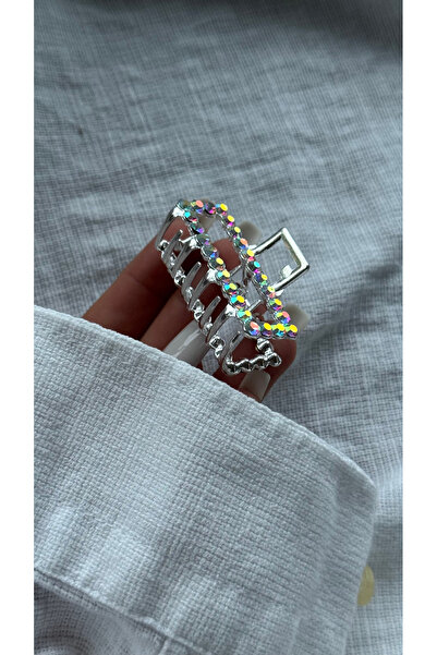 YOYYO Голографічна кришталева каменючка з застібкою - блискуча квадратна заст...