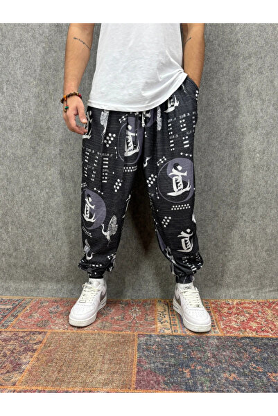 FıttingRoom Elastic Waist Pleated Patterned Half-Shalwar