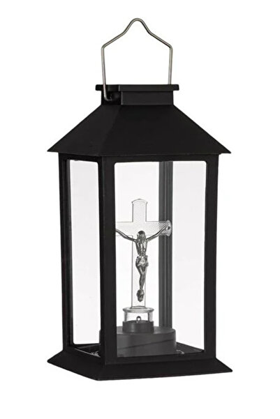 DVI Black solar lantern with LED cross