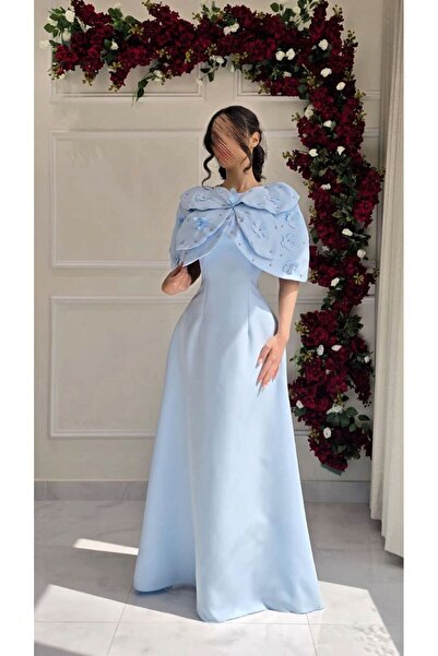 Liva Soft off-shoulder dress, sky blue