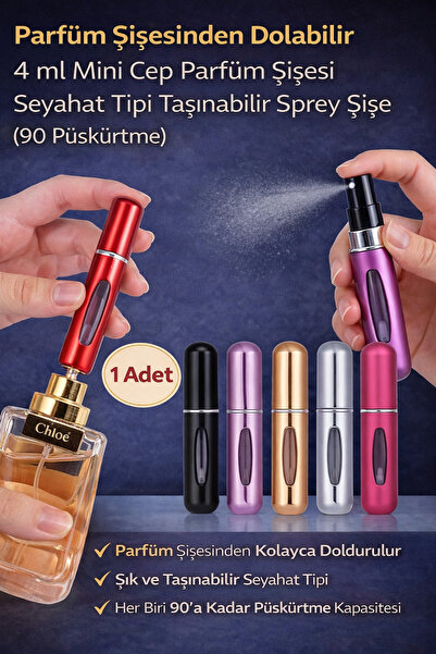 Hane Dostu Parfüm Şişesinden Dolabilir 4 ml Mini Cep Parfüm Şişesi Seyahat Ti...