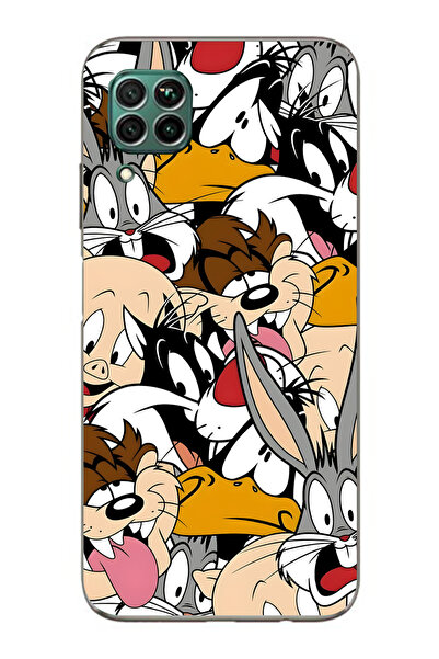 moonset Huawei P40 Lite Uyumlu Baskılı Yumuşak Silikon Şeffaf Telefon Kılıfı