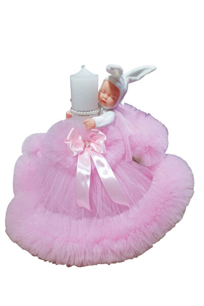 OBSIDION Lumanare BOTEZ PRINCESS - tulle roz