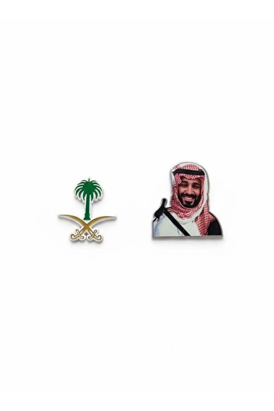 no markte Mobile Phone Stickers - Two Pieces with Saudi Logo and Prince Moham...