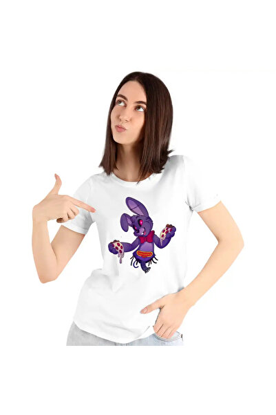 OEM Women's T-shirt Fnaf Bonnie Pizza Robot Five Nights at Freddy's Horror Ha...
