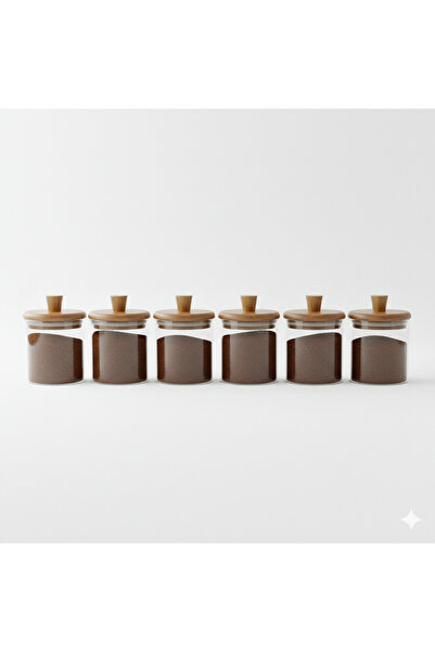 Edenza 250ml Borosilicate Glass Jar with Wooden Lid |   Spice, Coffee, and St...