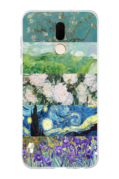 moonset Huawei Mate 10 Lite Uyumlu Baskılı Yumuşak Silikon Şeffaf Telefon Kılıfı