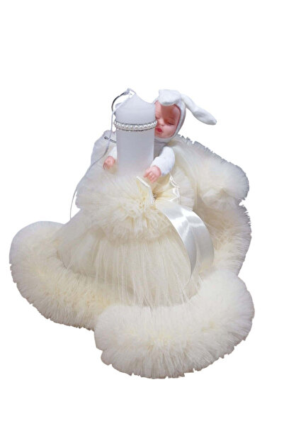 OBSIDION PRINCESS baptism candle - white