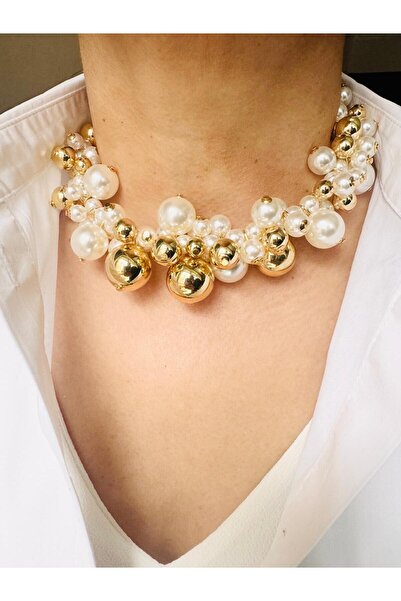 DEVİ fashion Çoklu İnci Choker Kolye