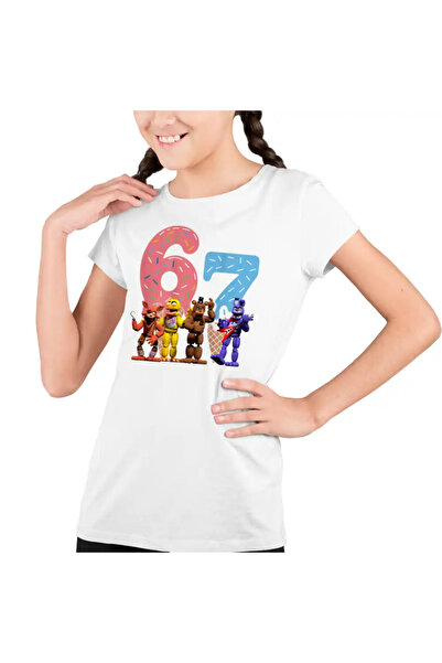 OEM Tricou Copii Fete Fnaf Six Seven Ice Cream Party Five Nights at Freddy Ho...