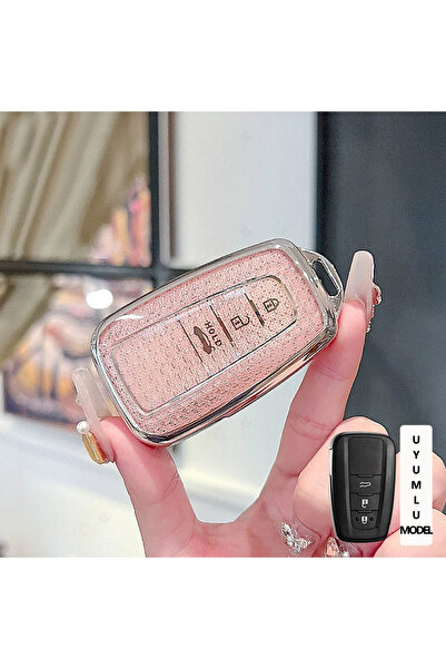 Alazpay Husă pentru chei din TPU cu tăietură diamantată pentru Toyota Corolla...