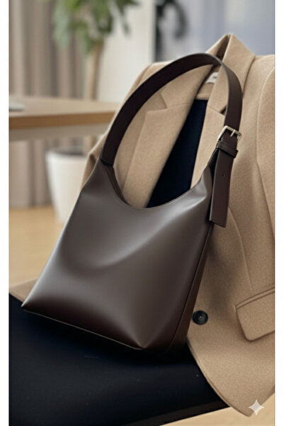 Butik Brown Zippered Large Size Shoulder & Hand Bag with Adjustable Strap and...