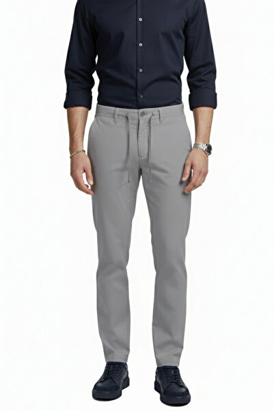 DeepSEA Men's Dark Gray Stretch Fabric Slim Fit Elastic Waist Casual Sports T...