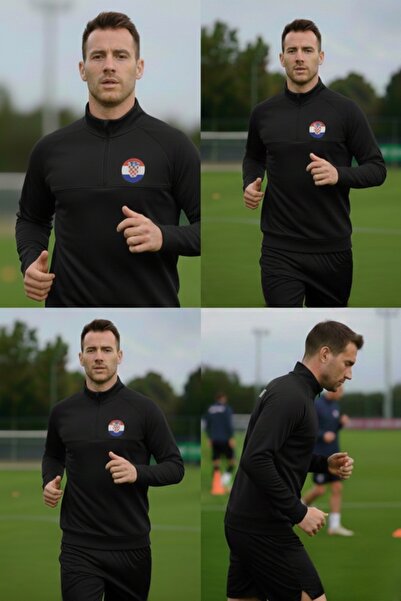 SARI Hrvatska Croatia Half Zippered Diver Fabric Sweatshirt Top