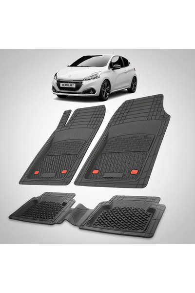 TEAMCAR Πατάκια αυτοκινήτου τύπου δίσκου συμβατά με Peugeot 208 (3θυρο, 2015-...