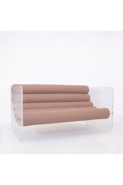 KUUMO Σετ καναπέδων κήπου MW02, μπεζ μαξιλάρια, πλαϊνά μπράτσα, PMMA με διαφα...