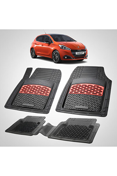 TEAMCAR Πατάκια αυτοκινήτου τύπου δίσκου συμβατά με Peugeot 208 (5θυρο, 2015-...