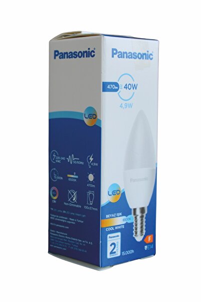PANASONIC E14 4.9W Mum LED Ampul 6500K Beyaz Işık 470 Lümen | Tasarruflu