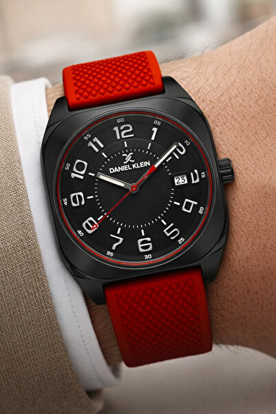 Daniel Klein Silicone Cord Steel Case Calendar Men's Wristwatch Wristband Gif...