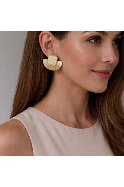 Kmod Life أقراط على شكل مروحة مرصعة بالأحجار الكريمة