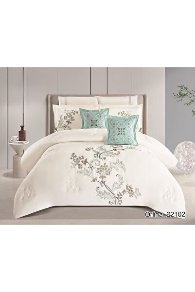 Red Rose مفرش نفرين مطرز صيفي مكون من 8 قطع مقاس 230*250 سم