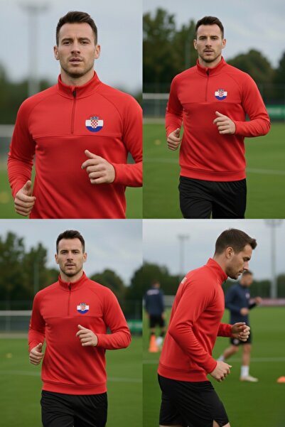 SARI Hrvatska Croatia Half Zippered Diver Fabric Sweatshirt Top