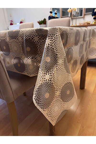 Valerium مفرش طاولة من الألياف البلاستيكية PVC بنمط منقوش قابل للمسح ومقاوم ل...