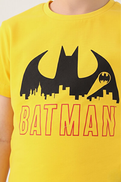 MQ تيشرت ولادي بياقة دائرية وطبعة باتمان (Batman) قطعة واحدة