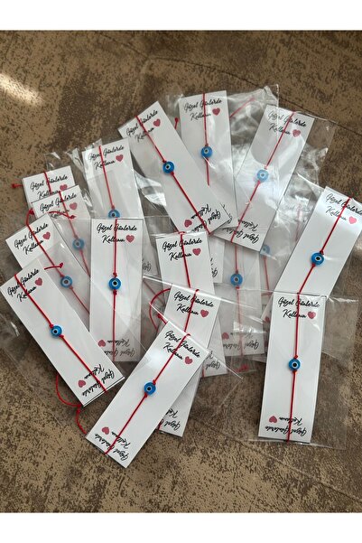 asal takı 20 li şans bilekliği nazar boncuklu hediyelik dağıtmalık nikah nişa...