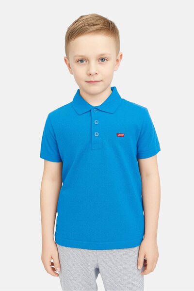 Levi's Kids Boy Spread Collar Brand Logo Short Sleeve Polo Shirt, Royal Blue