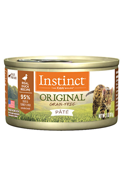 INSTINCT علب باتيه البط الأصلية للقطط، 85 غرام، عبوة من 24 علبة