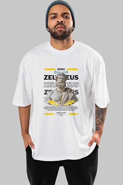 Ankhises Zeus 4 Mythology Front Printed Oversized T-Shirt Men Women Cotton Cr...