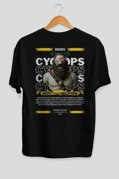 Ankhises Ciklopi 1 Mitologija Leđa Štampano Crna Oversize kroj T-shirt Muškar...
