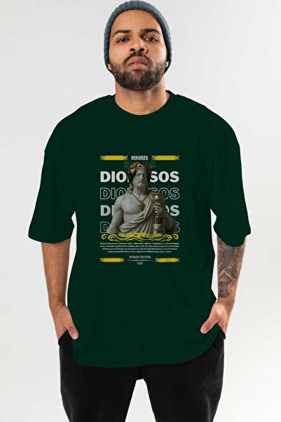 Ankhises Dionysus 2 Mythology Front Printed Oversize T-Shirt Men Women Cotton...