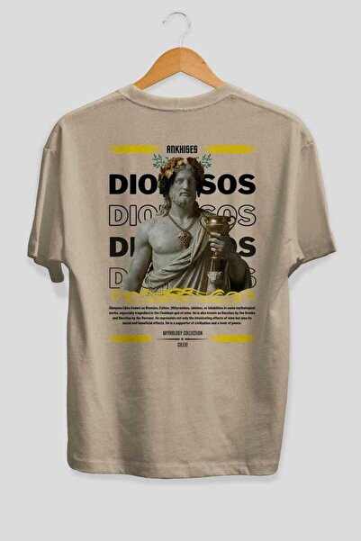 Ankhises Dionysus 2 Mythology Back Printed Oversized T-Shirt Men Women Cotton...