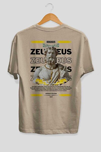 Ankhises Zeus 4 Mythology Back Printed Oversized T-Shirt Men Women Cotton Cre...