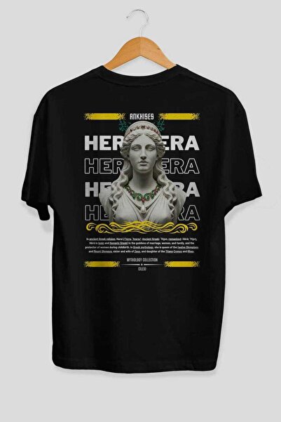 Ankhises Μπλουζάκι Hera 1 Mythology με στάμπα στην πλάτη, μαύρο, oversized, α...