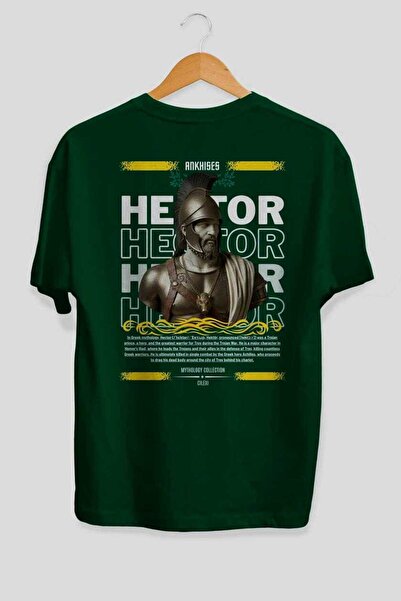 Ankhises Hector 2 Mythology Back Printed Oversize T-Shirt Men Women Cotton Cr...