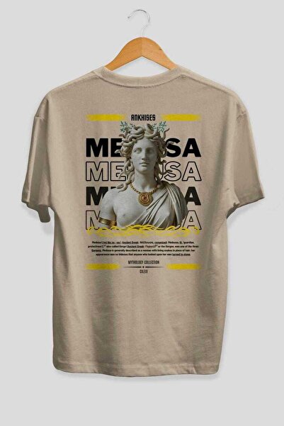 Ankhises Medusa 3 Mythology Back Printed Oversized T-Shirt Men Women Cotton C...