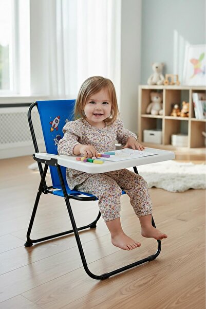 Exent Kids 2–6 Yaş, Uzay Yolu Katlanır Portatif Çalışma Masası ve Sandalye, T...