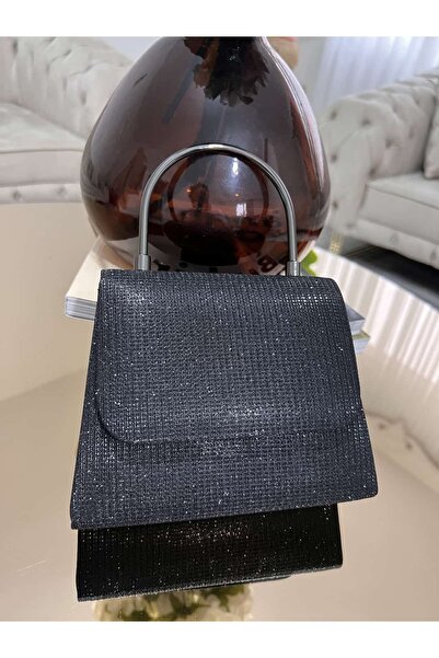 diclepolat Women's Black Glitter Evening Dress Bag Hand and Shoulder Bag Endoz