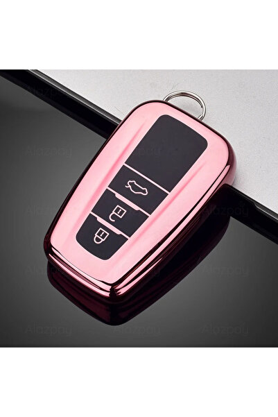 Alazpay غطاء مفتاح من مادة TPU اللامعة لسيارات تويوتا كورولا وRAV4 ولاند كروز...