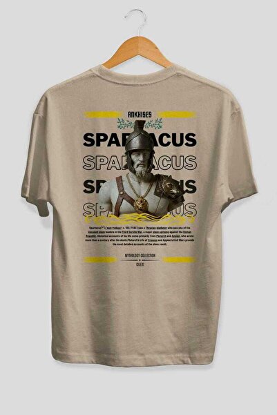 Ankhises Tricou oversize Spartacus 2 Mythology cu imprimeu pe spate, pentru b...