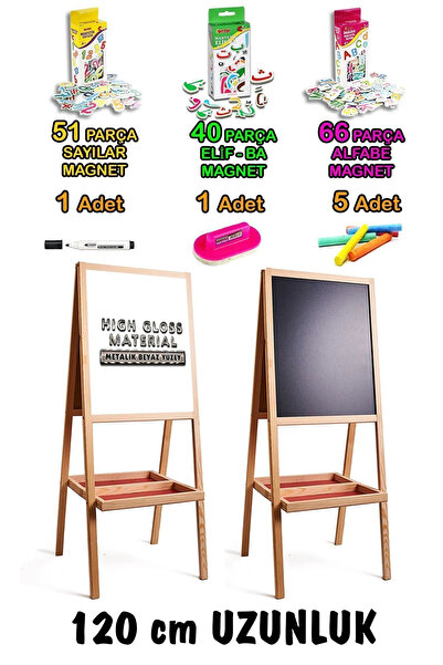 PinkToys 120 cm geröek metal yüzey yazı tahtası harf sayı elif ba magnet